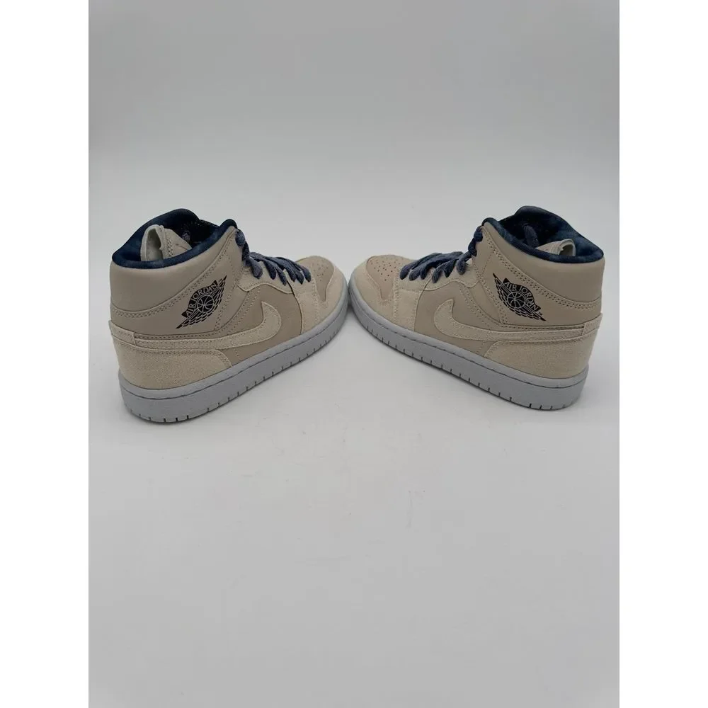 Nike Air Jordan1 Mid SE Sandrift Sail Navy Women's‎ 5 New In Box